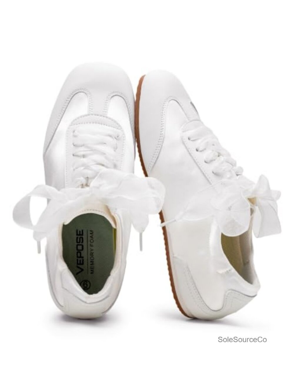 Satin Suede Square Toe Ballet Sneakers Lace-Up Trainers